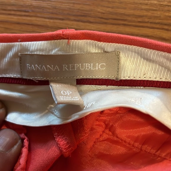 Banana Republic- Vibrant Coral Ankle Pants Size 0p - Picture 3 of 4